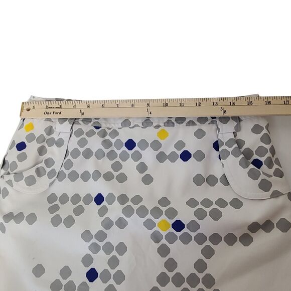 NVO by Lanctot Women's Skirt Size 6 White Grey Geometric Golf Tennis Side Zipper - Picture 7 of 11